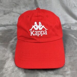 Kappa Hat Strap Back Red Adjustable Unisex Baseball Dad Cap Soccer